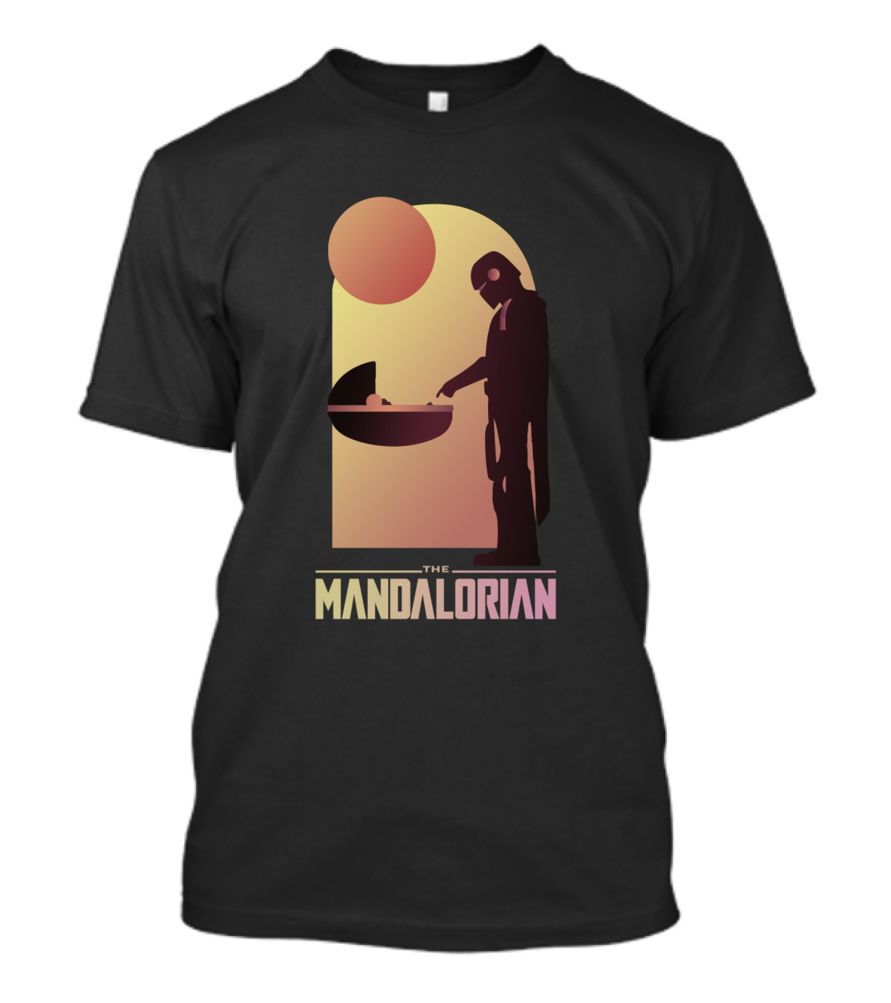 The Mandalorian Bounty Hunter Encounter Sunset Scene T-Shirt