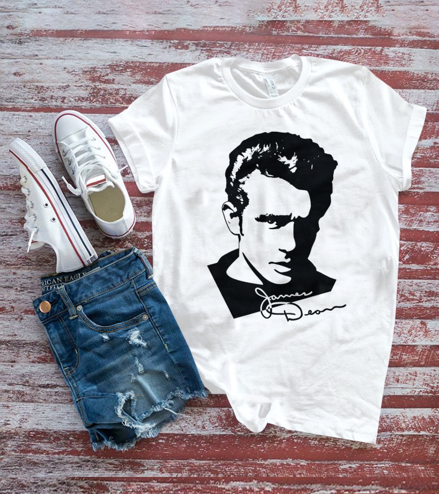 James Dean Portrait With Signature T-Shirt