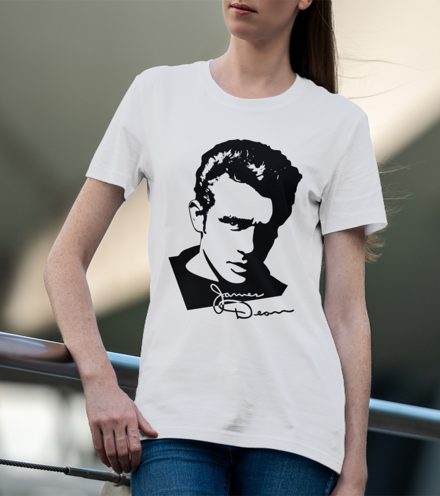 James Dean Portrait With Signature T-Shirt