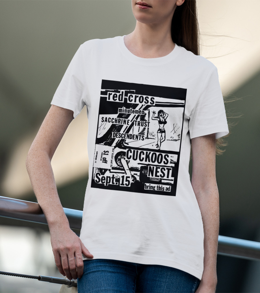 Red Cross Minutemen Sacchrine Trust Descendents Cuckoos Nest Sept 15 T-Shirt