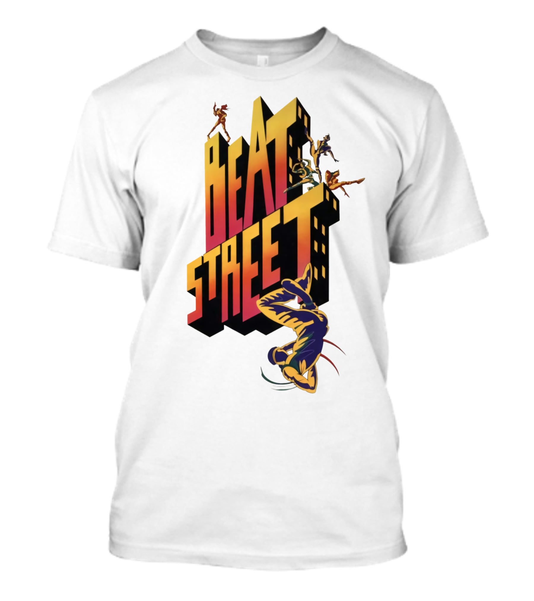 Beat Street Breakdancing Silhouette Graffiti Style Retro T-Shirt