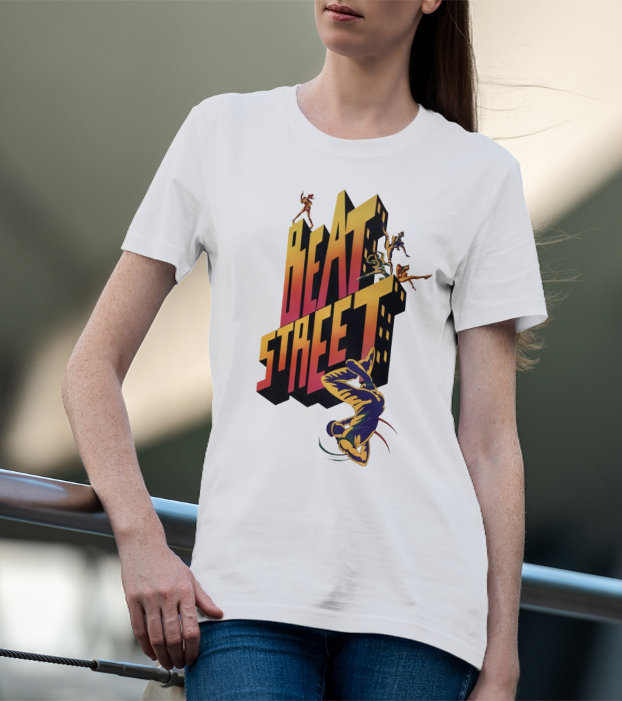 Beat Street Breakdancing Silhouette Graffiti Style Retro T-Shirt