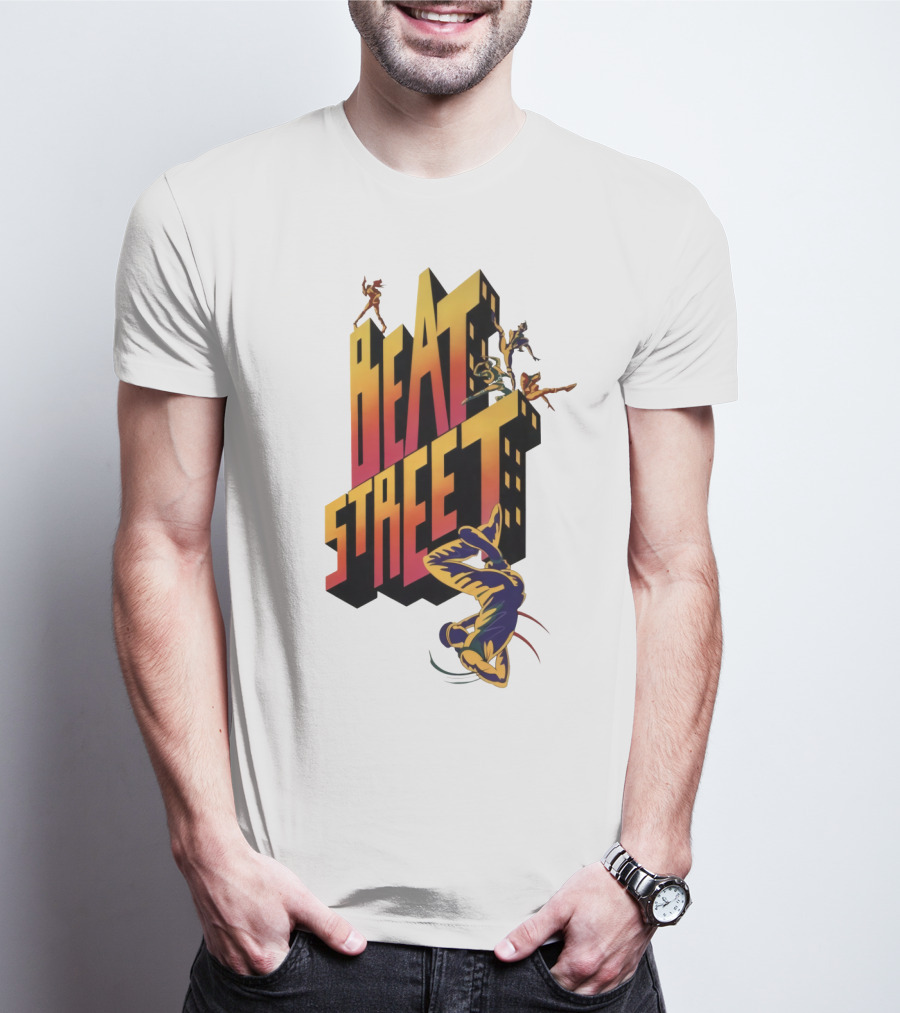 Beat Street Breakdancing Silhouette Graffiti Style Retro T-Shirt