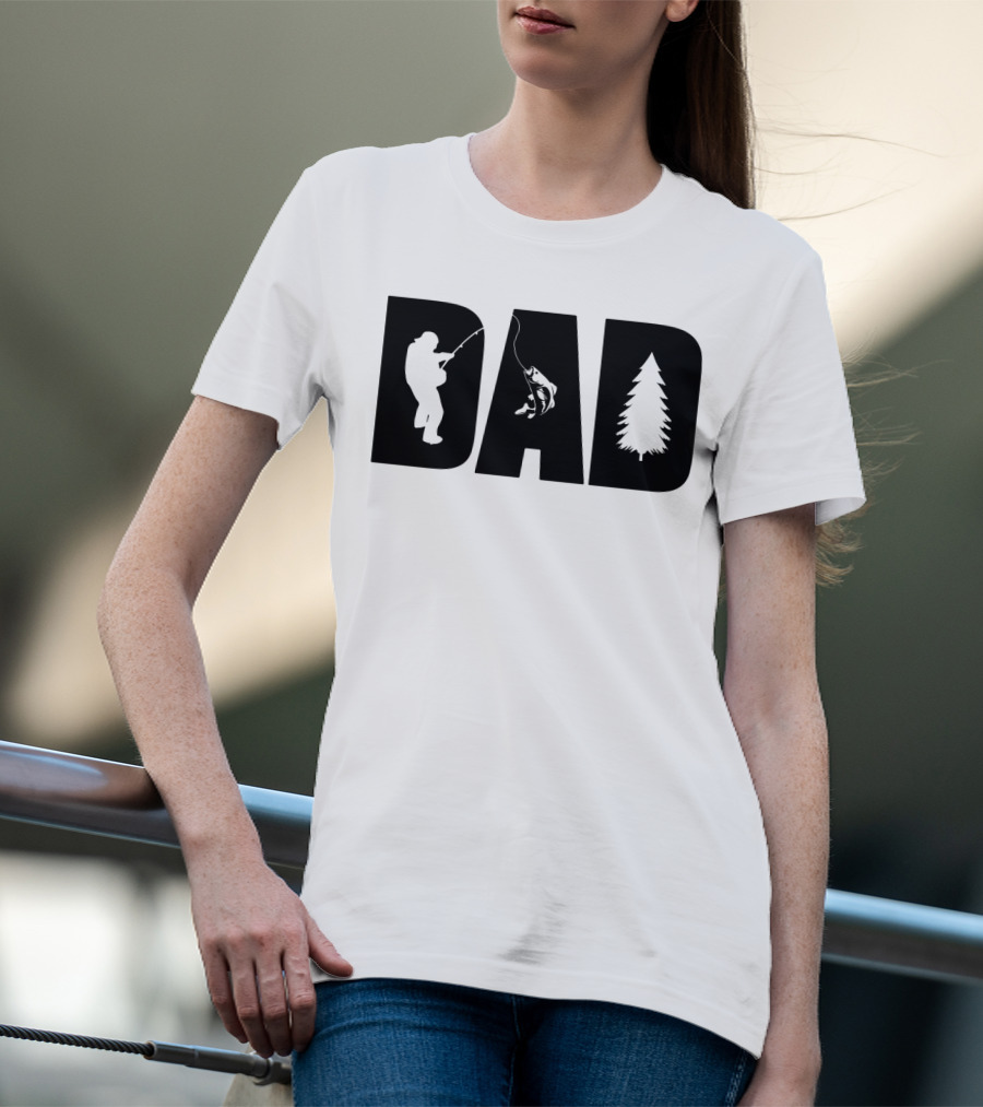 Dad Fishing Nature Tree T-Shirt