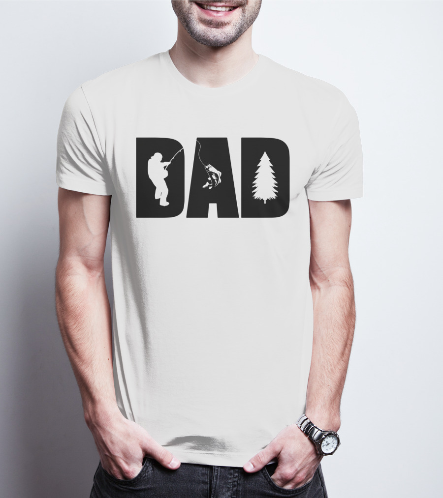 Dad Fishing Nature Tree T-Shirt