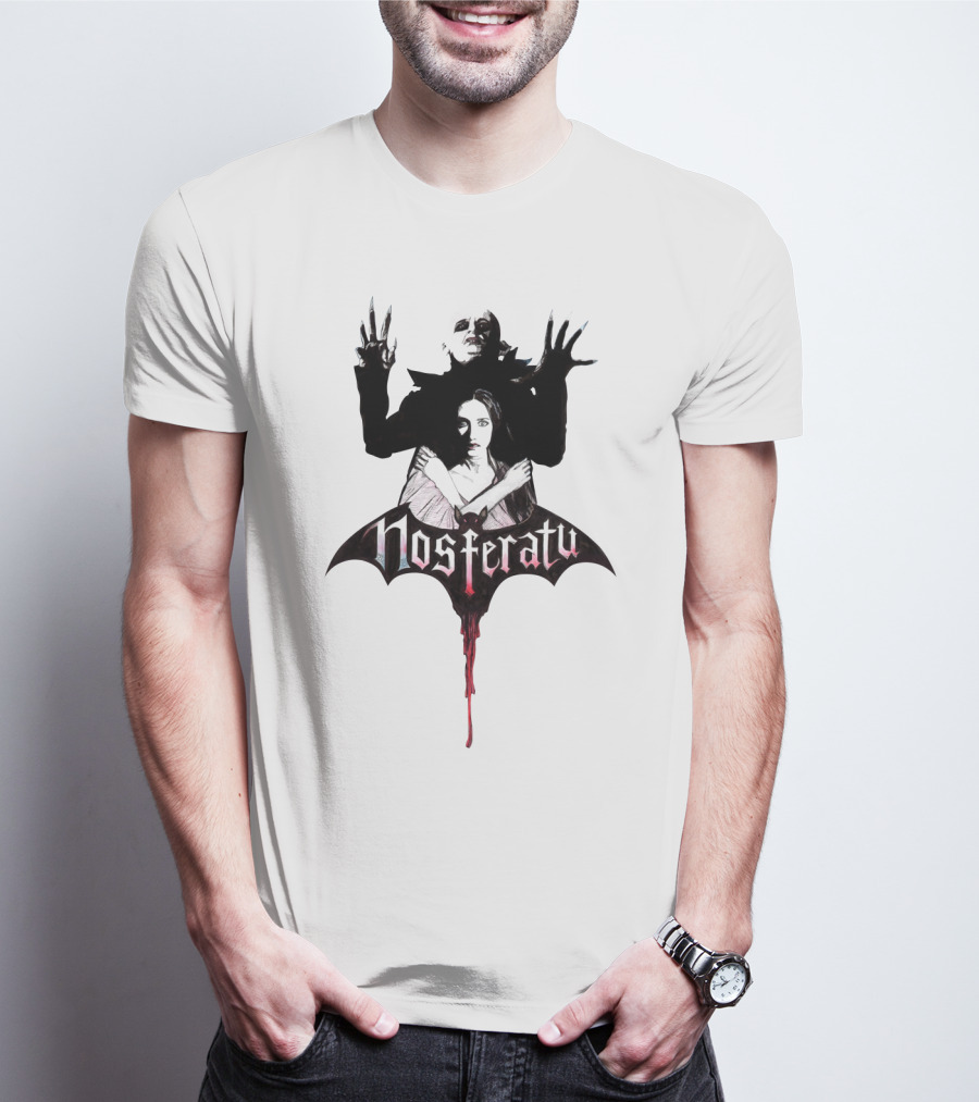 Nosferatu Vampyre Gothic Horror Illustration With Vampire And Woman T-Shirt