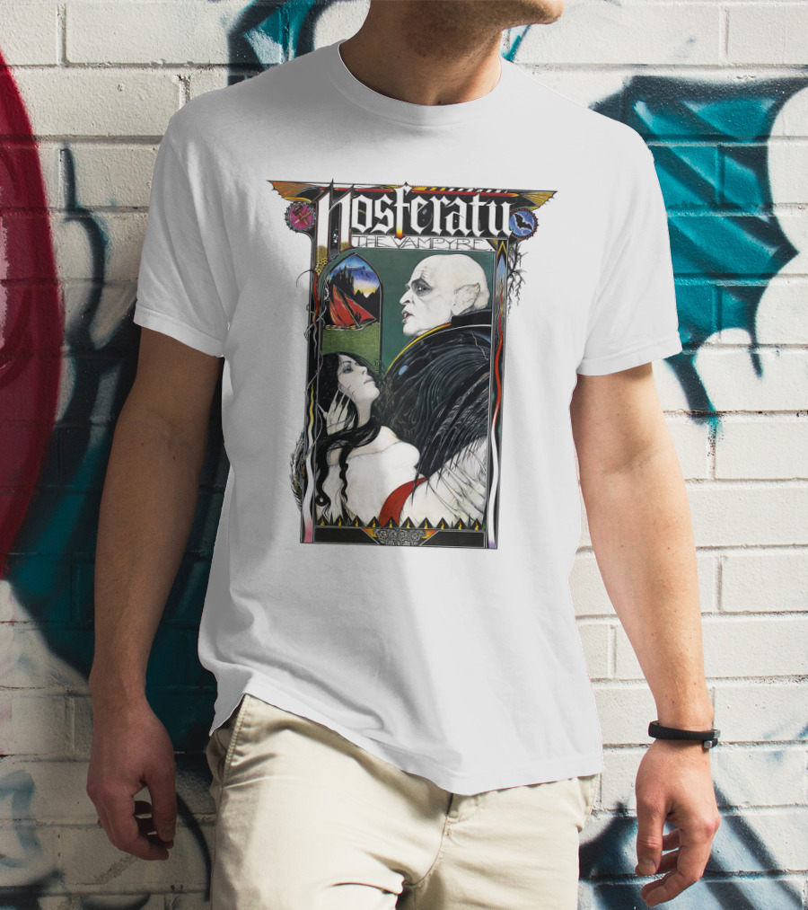 Nosferatu The Vampire Horror Classic Design With Gothic Imagery And Dramatic Portraits T-Shirt
