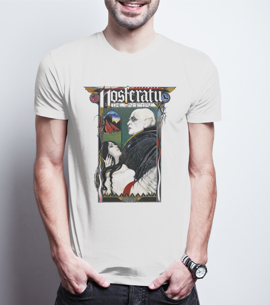 Nosferatu The Vampire Horror Classic Design With Gothic Imagery And Dramatic Portraits T-Shirt