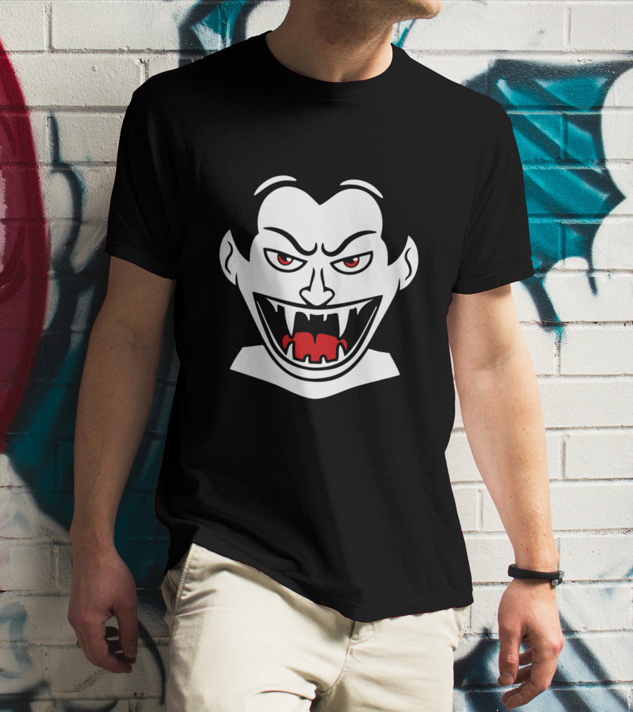 Vampire Halloween Creepy Face Fangs T-Shirt