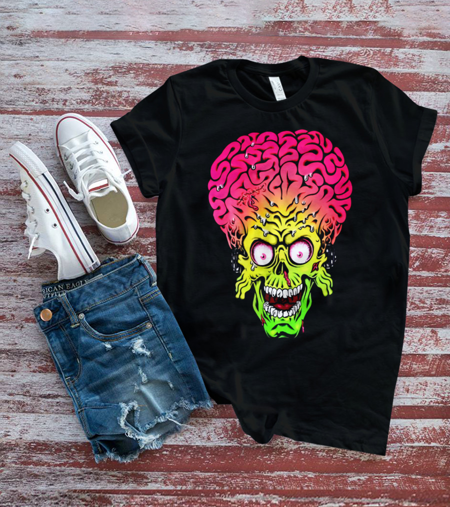 Mars Attacks Alien Brain Zombie Head T-Shirt