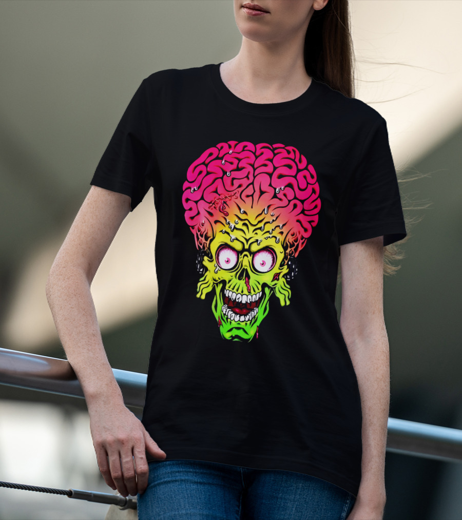 Mars Attacks Alien Brain Zombie Head T-Shirt