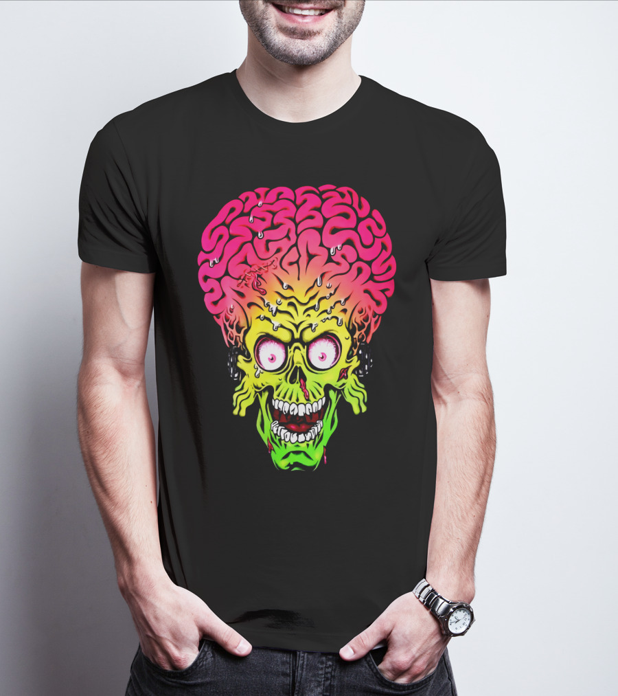 Mars Attacks Alien Brain Zombie Head T-Shirt