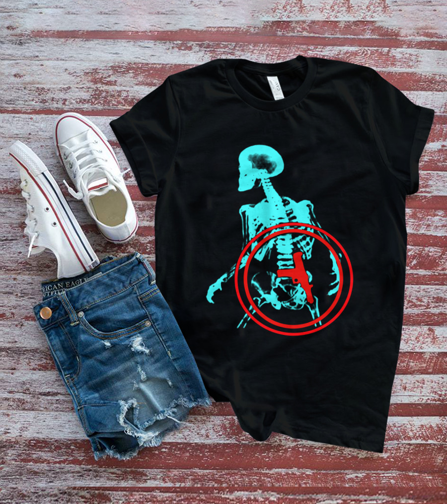 Total Recall X-Ray Skeleton With Gun T-Shirt