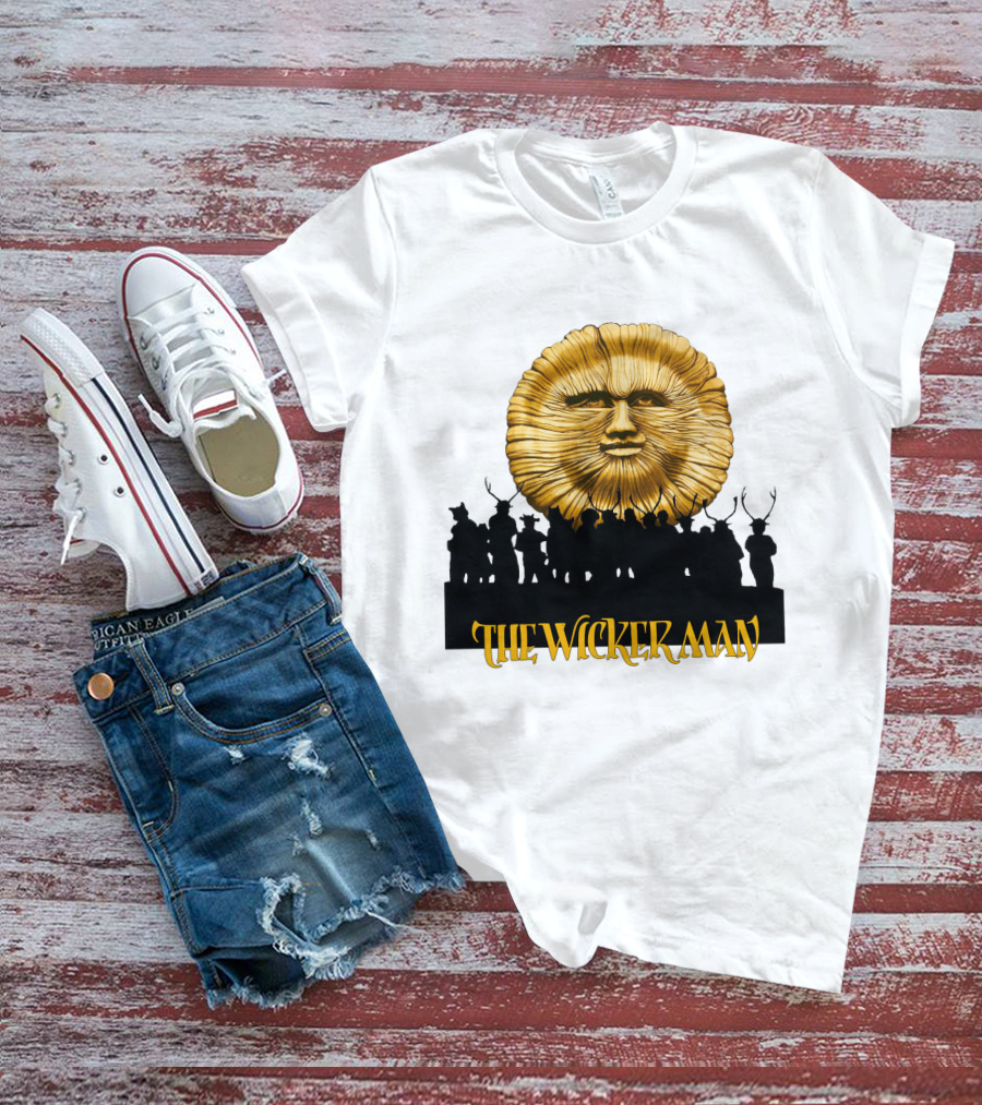 The Wicker Man Sun Face And Silhouetted Figures T-Shirt