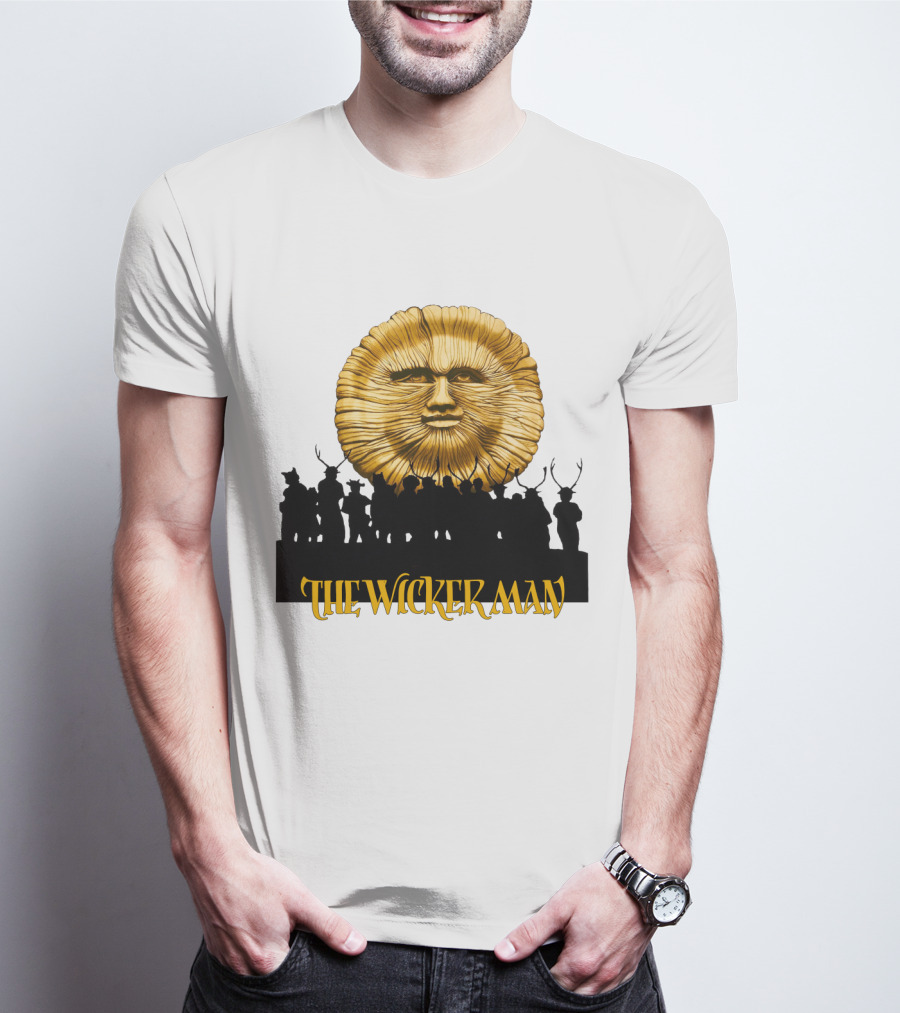 The Wicker Man Sun Face And Silhouetted Figures T-Shirt