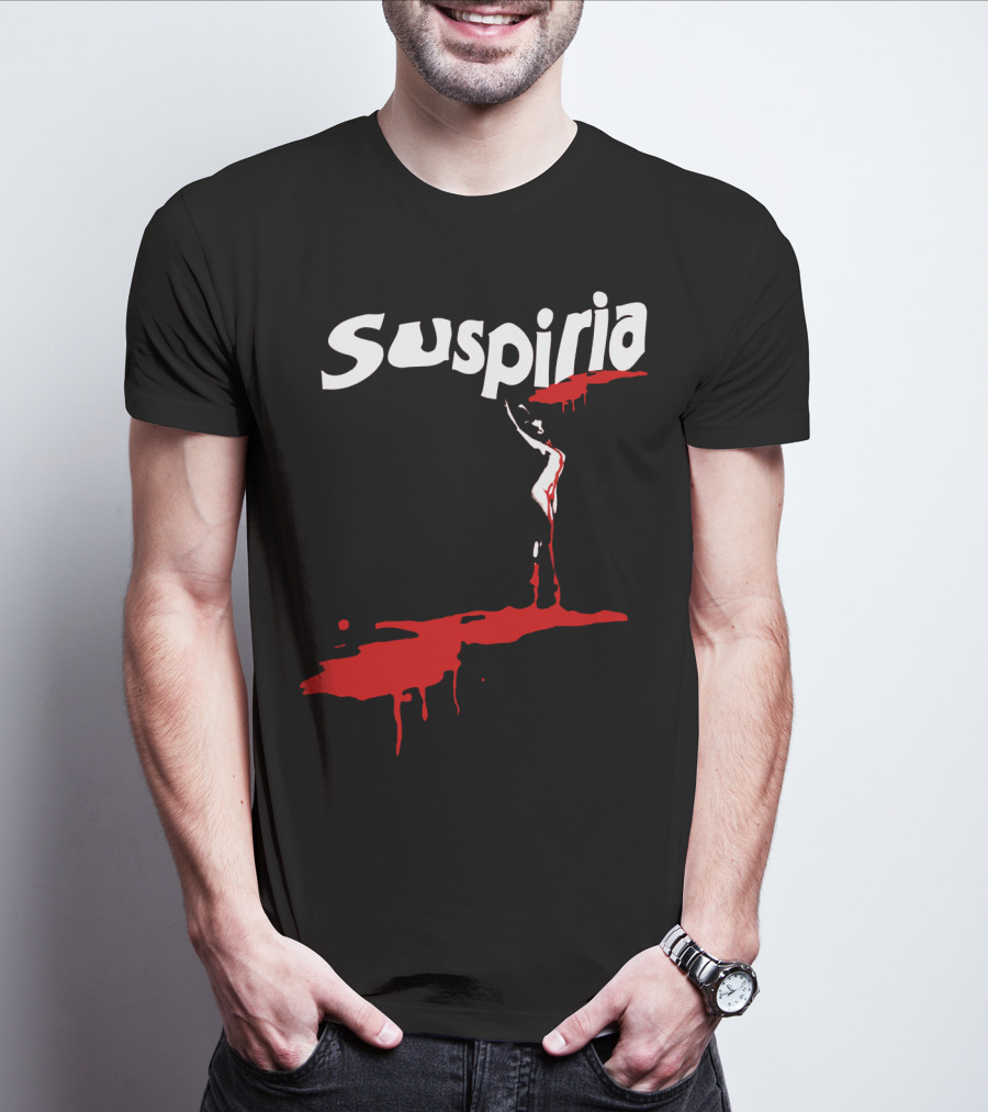 Suspiria 1977 Horror Film Logo With Red Blood And Dancing T-Shirt