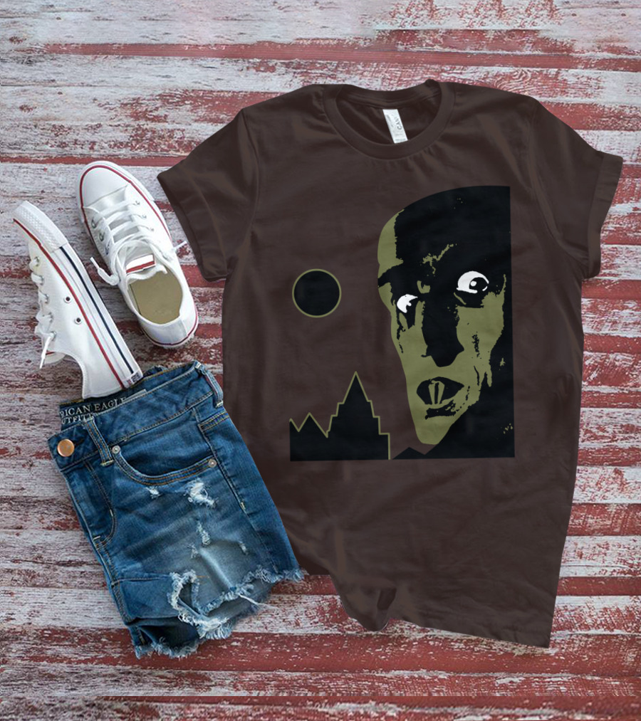 Nosferatu The Vampyre 1979 Iconic Horror Vampire Portrait With Castle And Moon T-Shirt