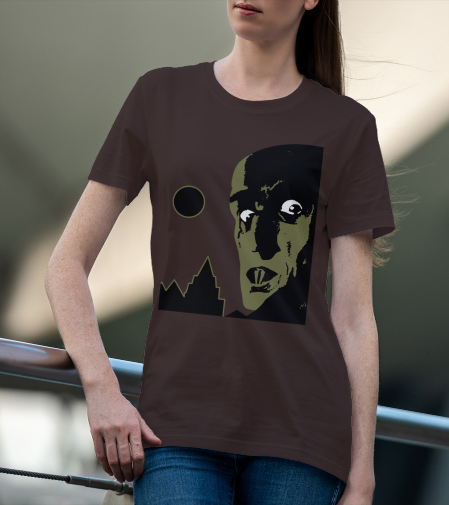 Nosferatu The Vampyre 1979 Iconic Horror Vampire Portrait With Castle And Moon T-Shirt