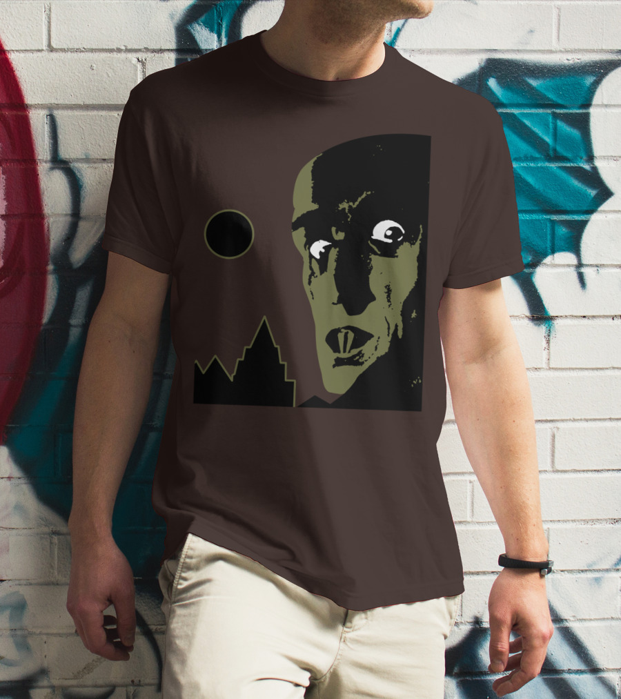 Nosferatu The Vampyre 1979 Iconic Horror Vampire Portrait With Castle And Moon T-Shirt