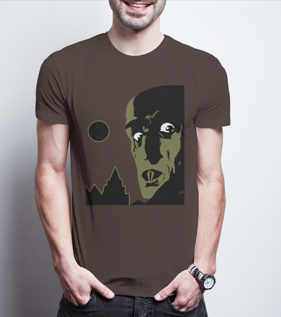 Nosferatu The Vampyre 1979 Iconic Horror Vampire Portrait With Castle And Moon T-Shirt