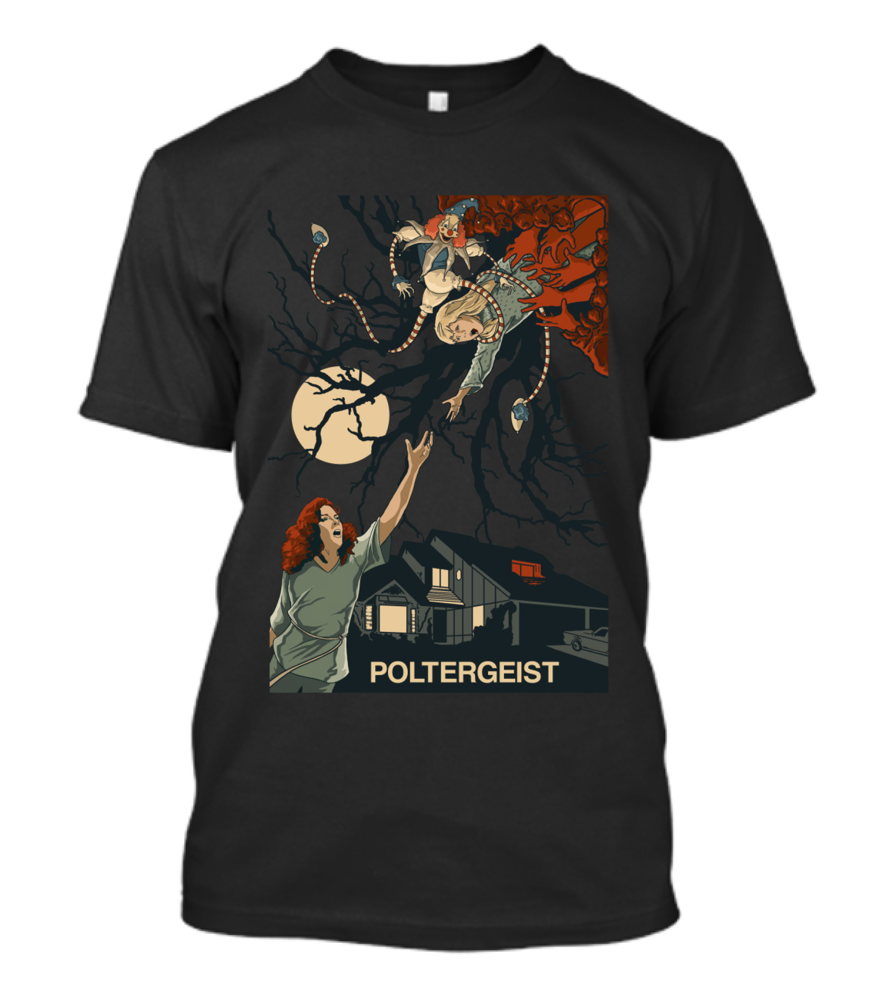 Poltergeist II The Other Side 1986 Moonlit Horror Escape T-Shirt