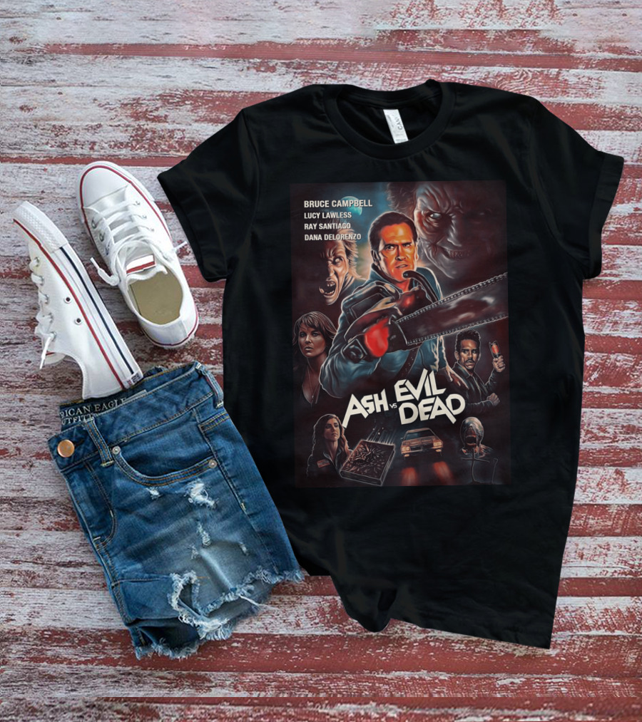 Bruce Campbell Ash Vs. Evil Dead Chainsaw Horror T-Shirt