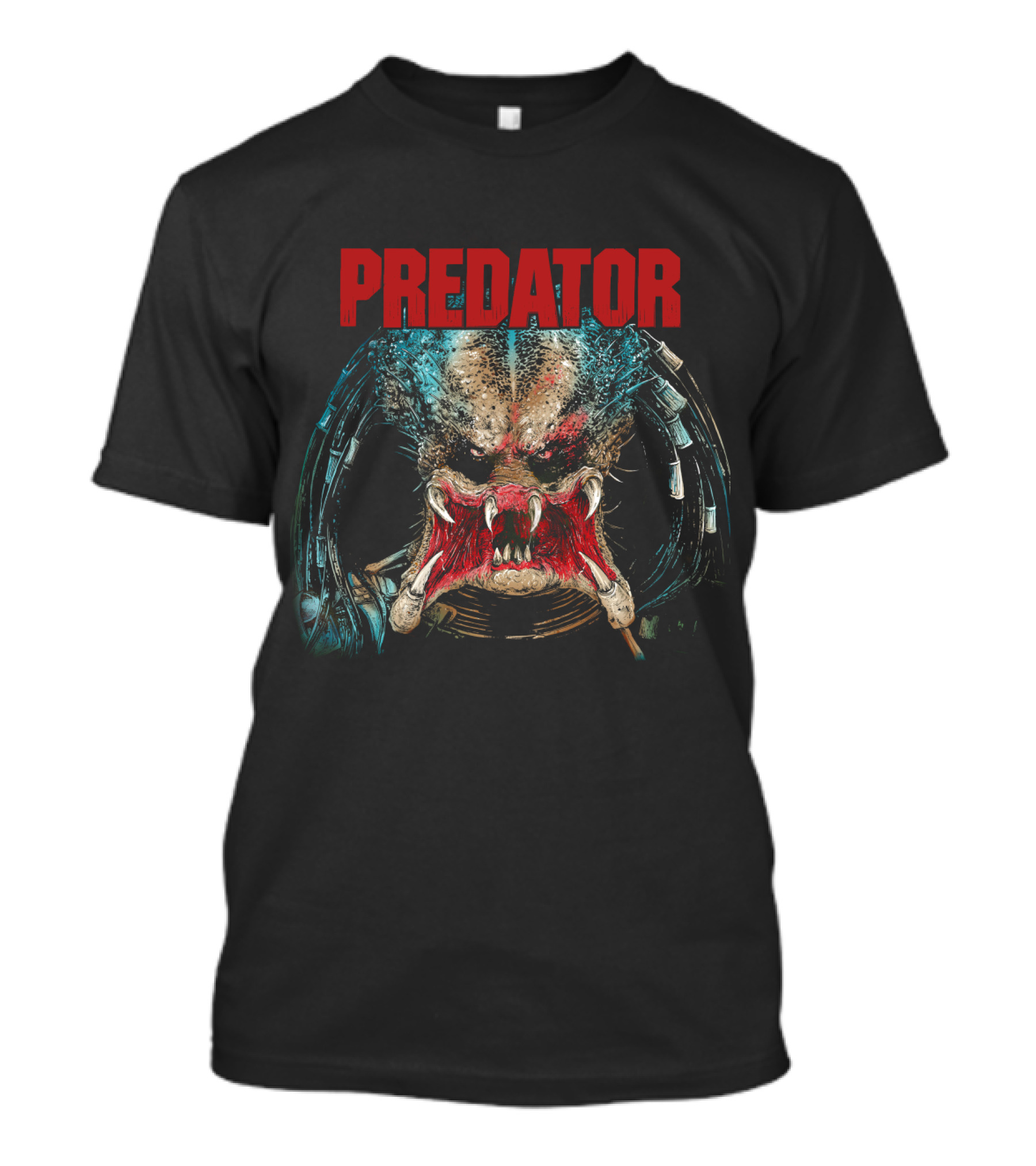 PREDATOR Alien Face Mask Horror T-Shirt