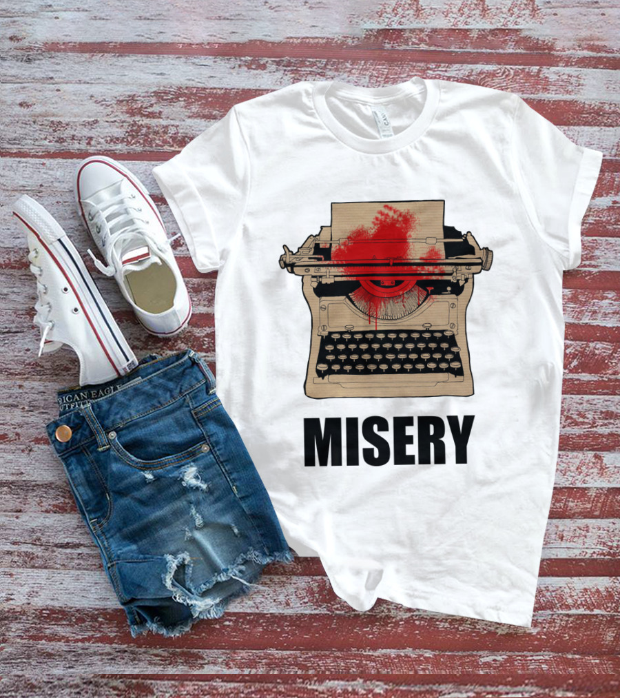Misery Typewriter With Blood Splatter T-Shirt