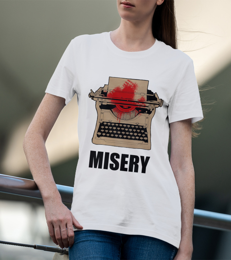 Misery Typewriter With Blood Splatter T-Shirt