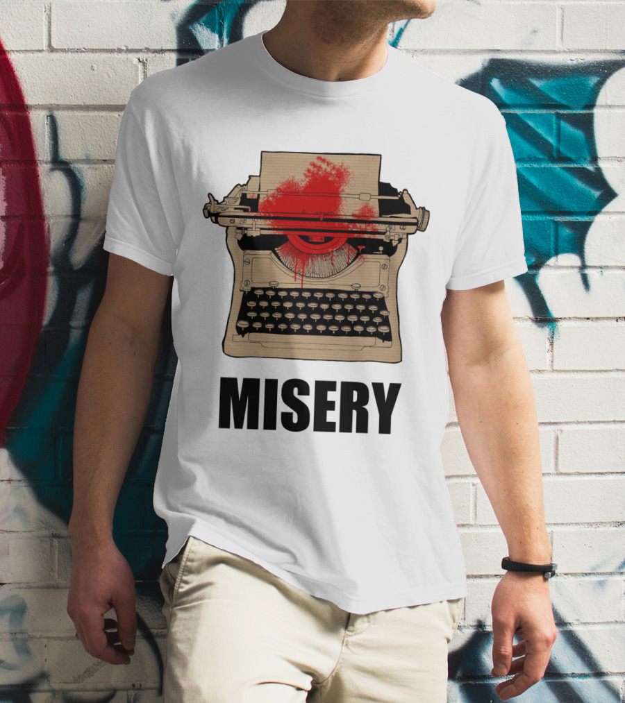 Misery Typewriter With Blood Splatter T-Shirt