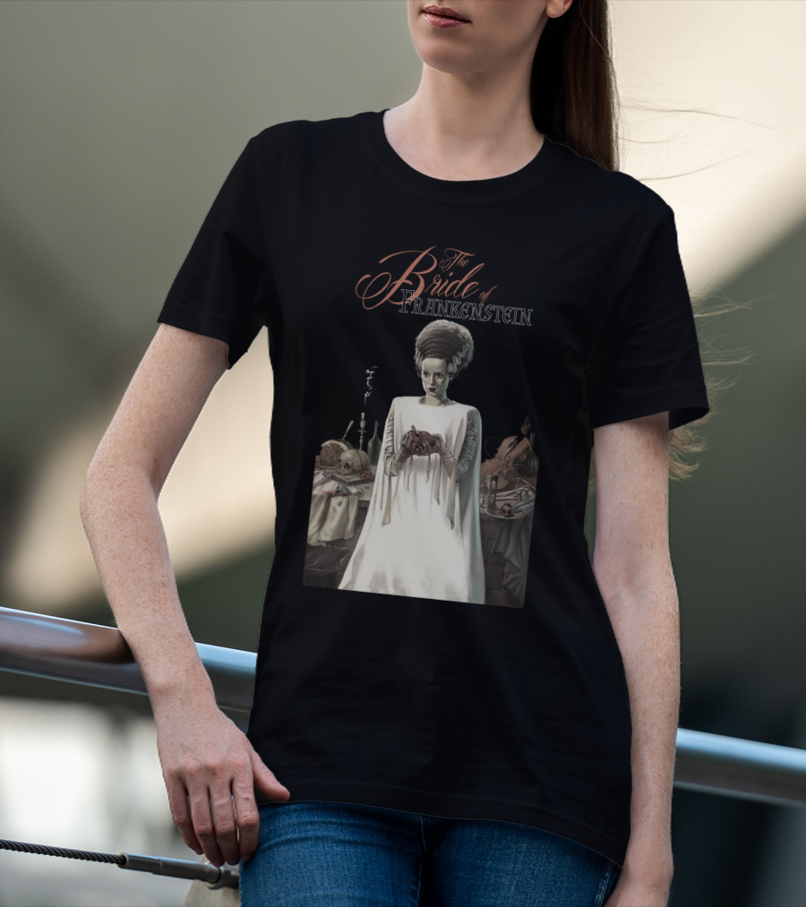 The Bride Of Frankenstein Classic Gothic Horror Scene With Laboratory Elements T-Shirt
