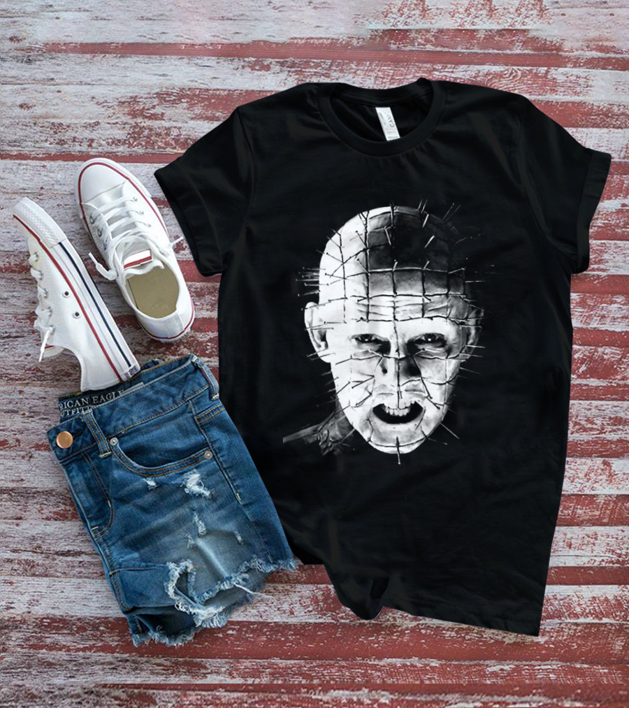 Hellraiser Pinhead Horror Icon Grayscale T-Shirt