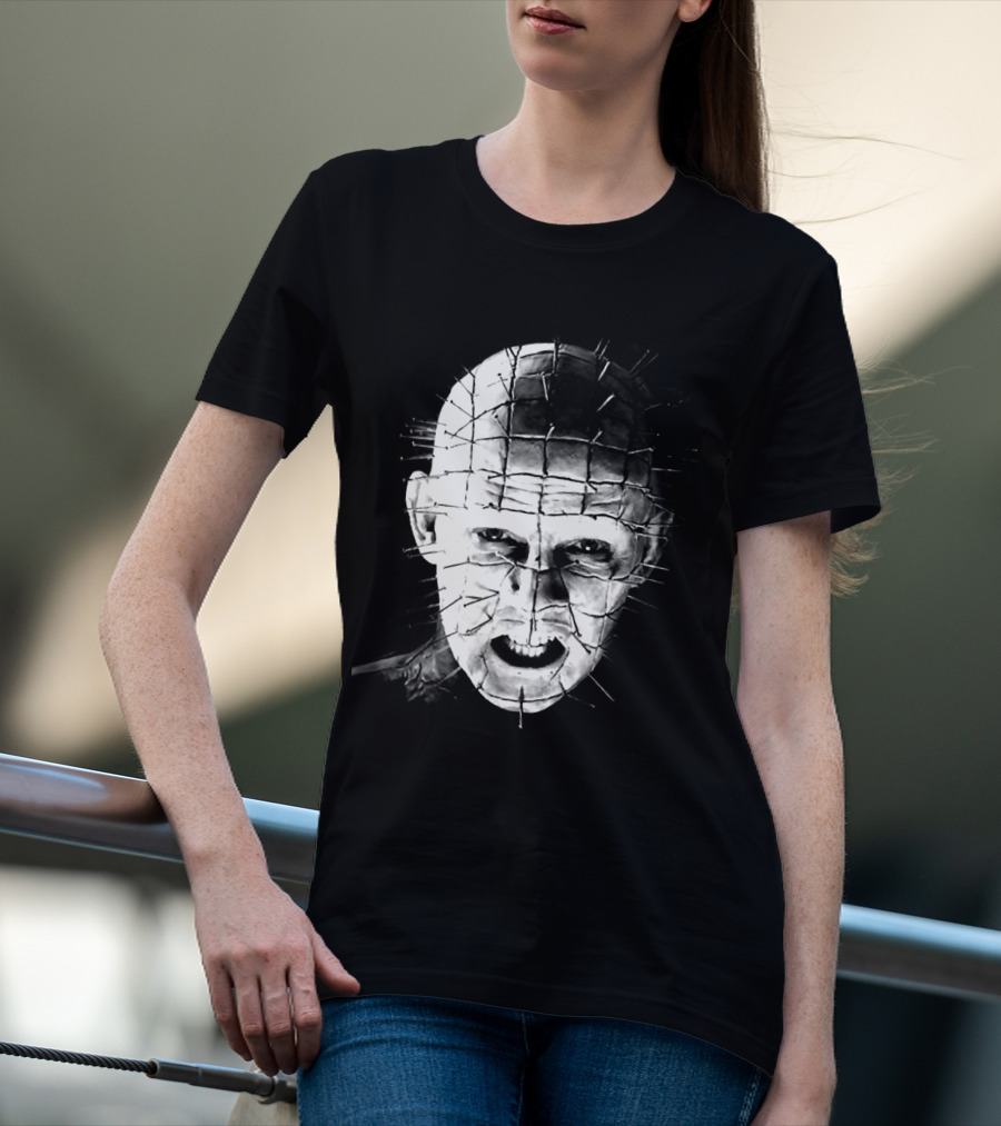 Hellraiser Pinhead Horror Icon Grayscale T-Shirt