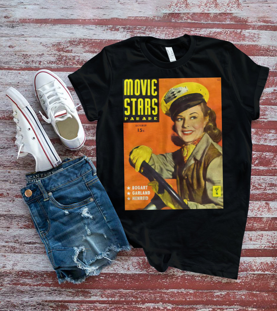 Movie Stars Parade October 15c Bogart Garland Henreid Paulette Goddard (1910) T-Shirt