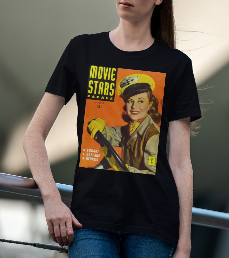 Movie Stars Parade October 15c Bogart Garland Henreid Paulette Goddard (1910) T-Shirt