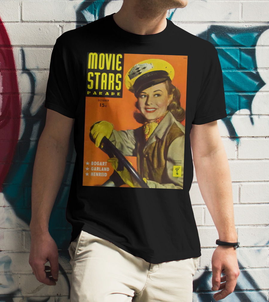 Movie Stars Parade October 15c Bogart Garland Henreid Paulette Goddard (1910) T-Shirt