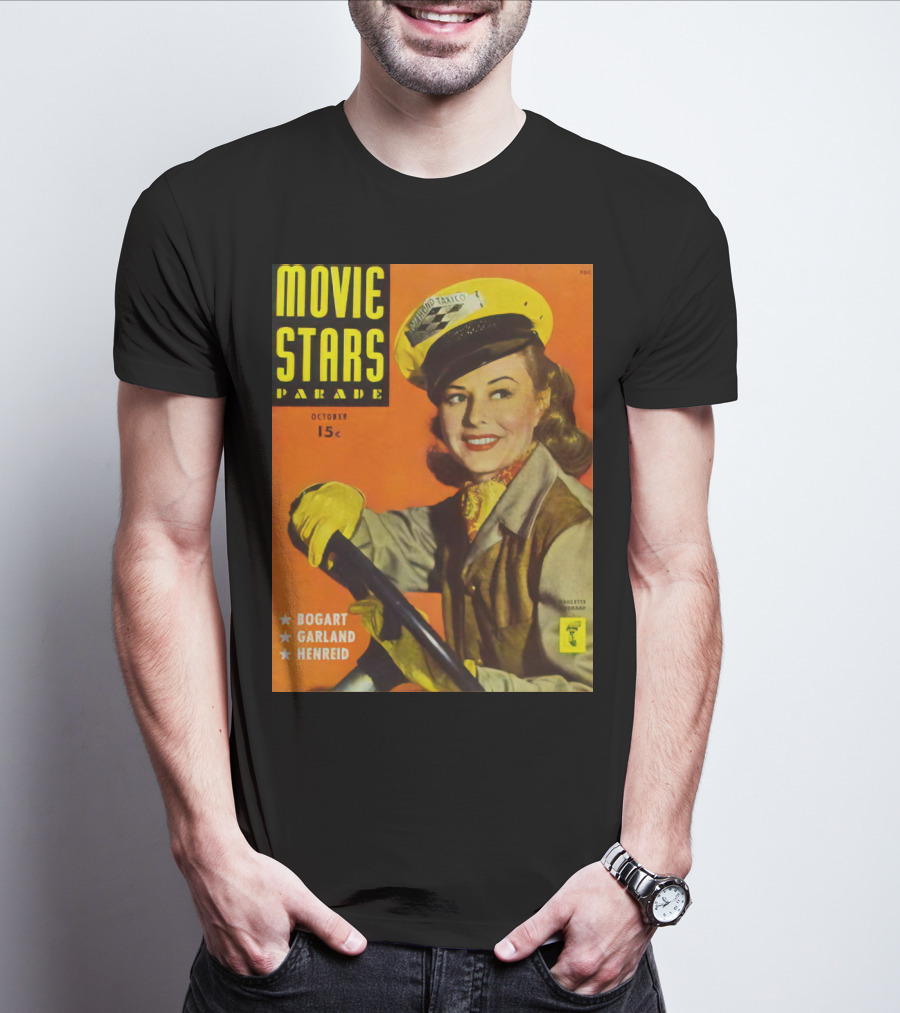 Movie Stars Parade October 15c Bogart Garland Henreid Paulette Goddard (1910) T-Shirt