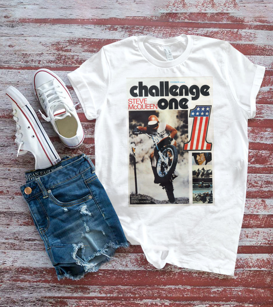 ON ANY SUNDAY Challenge One Steve McQueen Number One Racing Motocross America T-Shirt