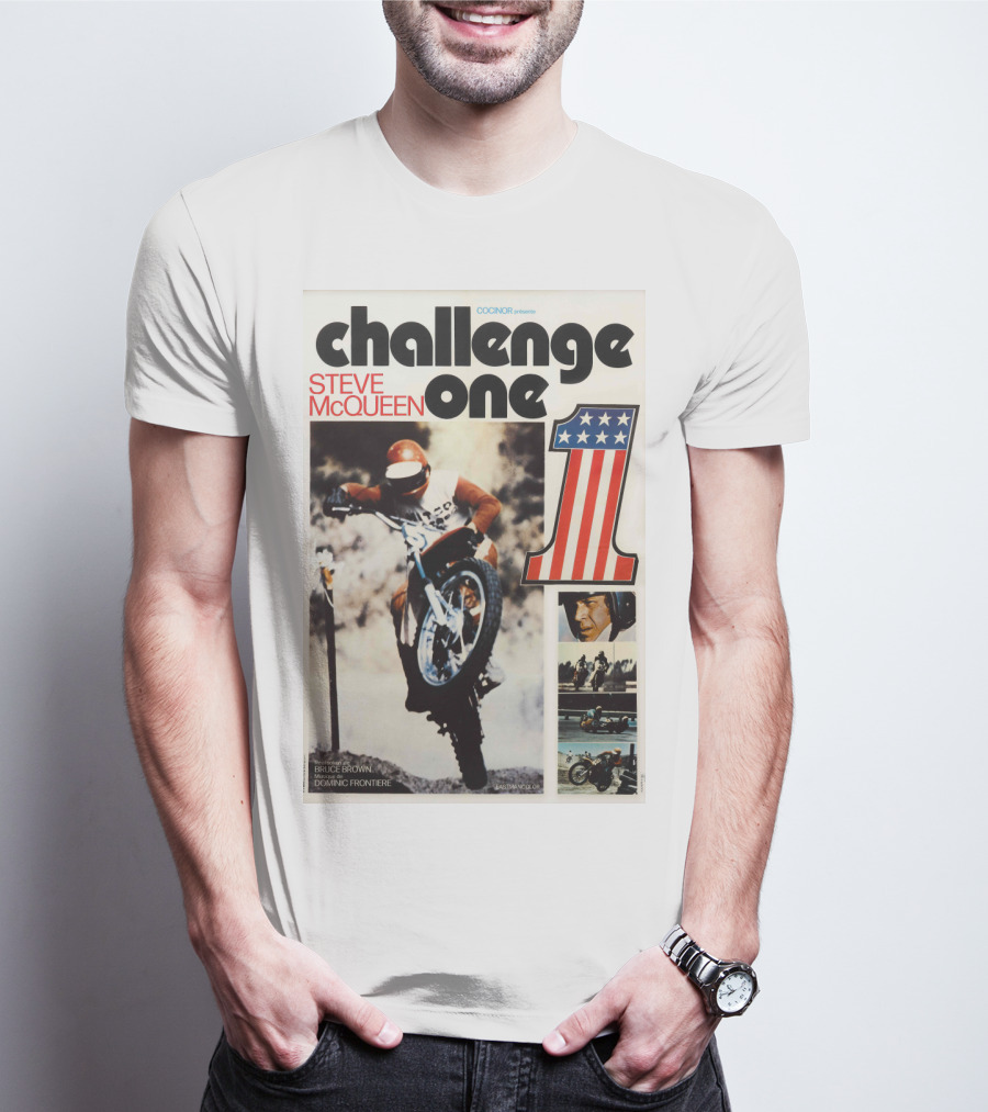 ON ANY SUNDAY Challenge One Steve McQueen Number One Racing Motocross America T-Shirt
