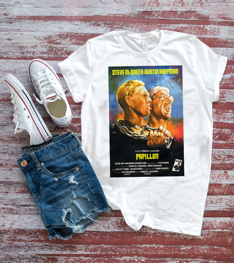 Steve McQueen Dustin Hoffman Papillon Movie T-Shirt