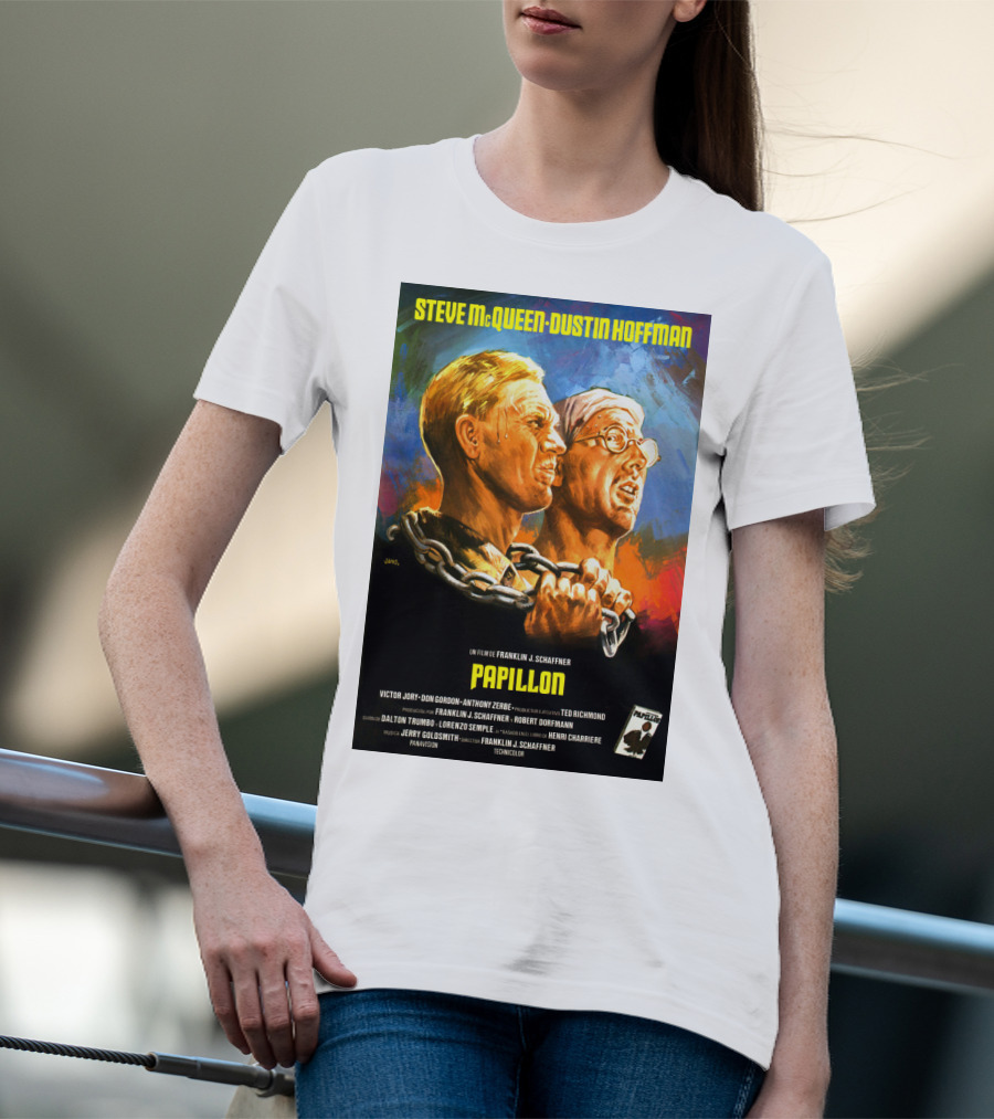 Steve McQueen Dustin Hoffman Papillon Movie T-Shirt