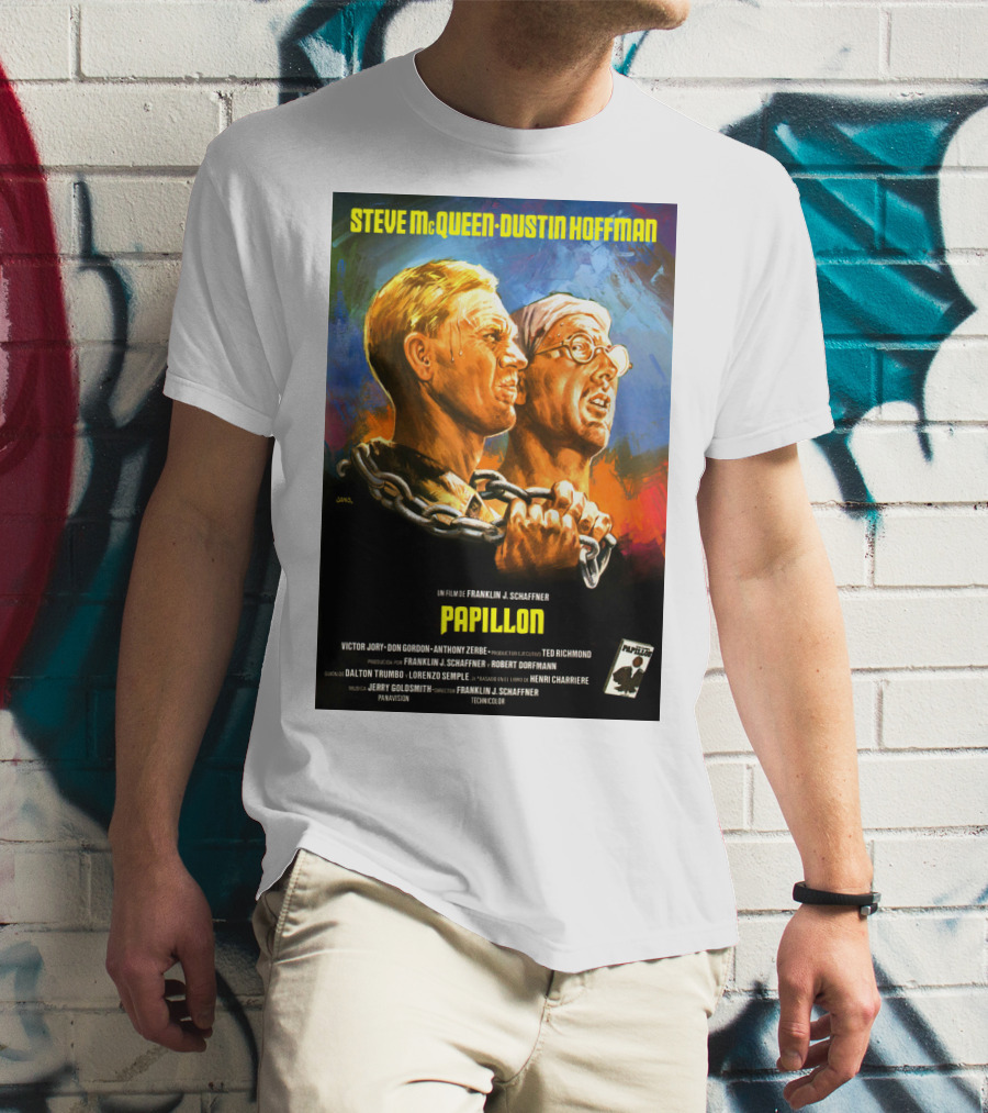Steve McQueen Dustin Hoffman Papillon Movie T-Shirt