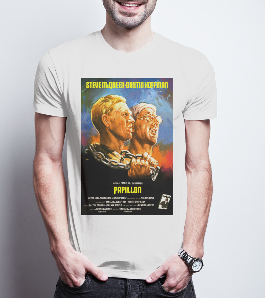 Steve McQueen Dustin Hoffman Papillon Movie T-Shirt