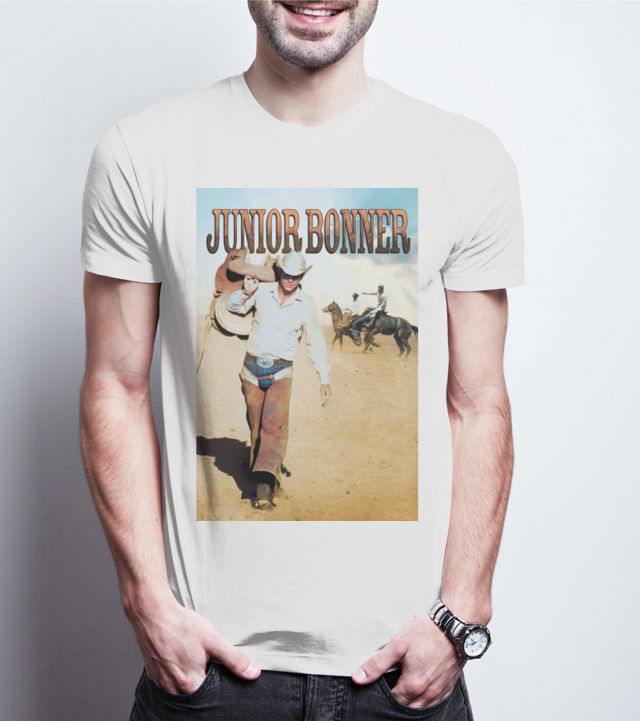 Junior Bonner 1972 Steve McQueen Rodeo Cowboy Scene T-Shirt