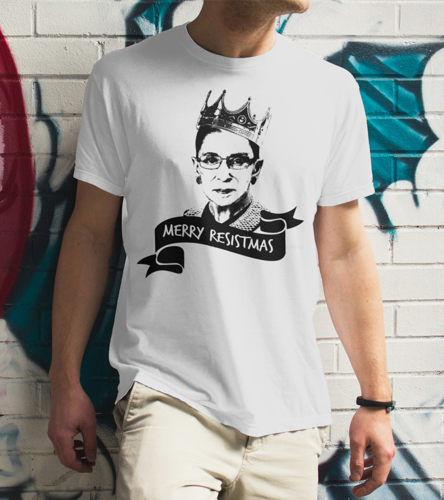 Merry Resistmas RBG Ruth Bader Ginsburg Crown T-Shirt