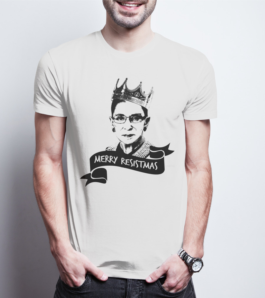 Merry Resistmas RBG Ruth Bader Ginsburg Crown T-Shirt