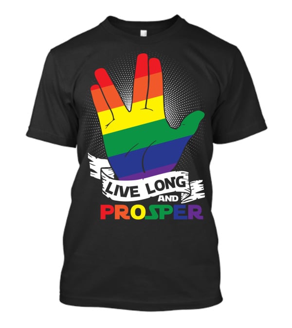 Live Long And Prosper Rainbow Hand Gesture T-Shirt