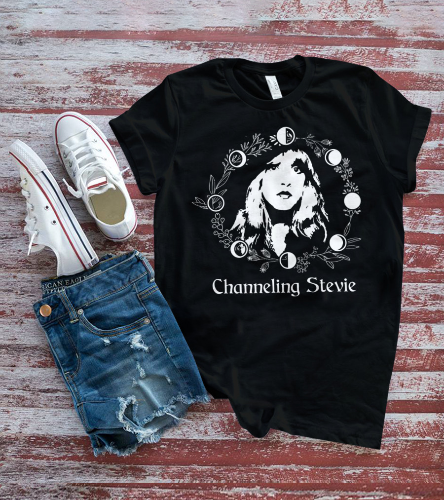 Channeling Stevie Moon And Floral Wreath T-Shirt