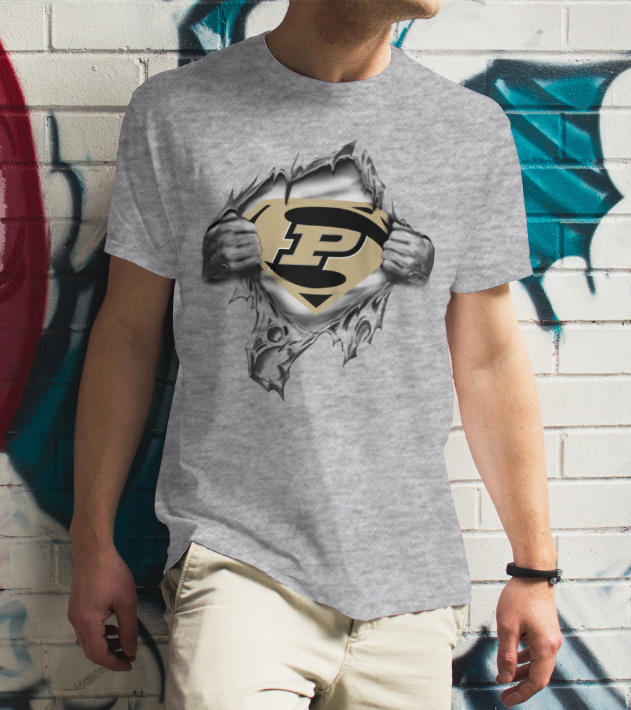 Purdue University Super P Superman Shield T-Shirt