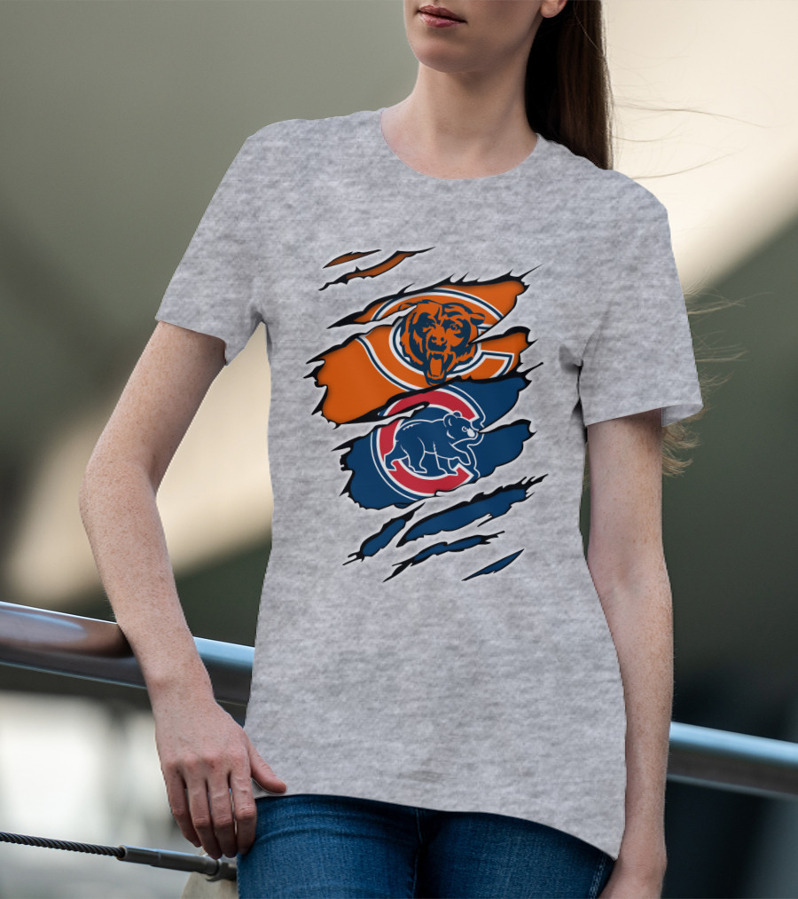 Chicago Bears Cubs Logo Mashup T-Shirt
